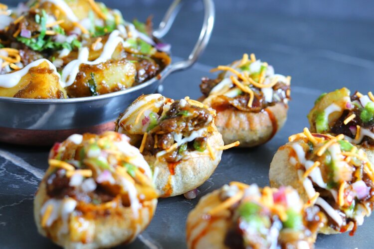 Pani Puri with Curry filling