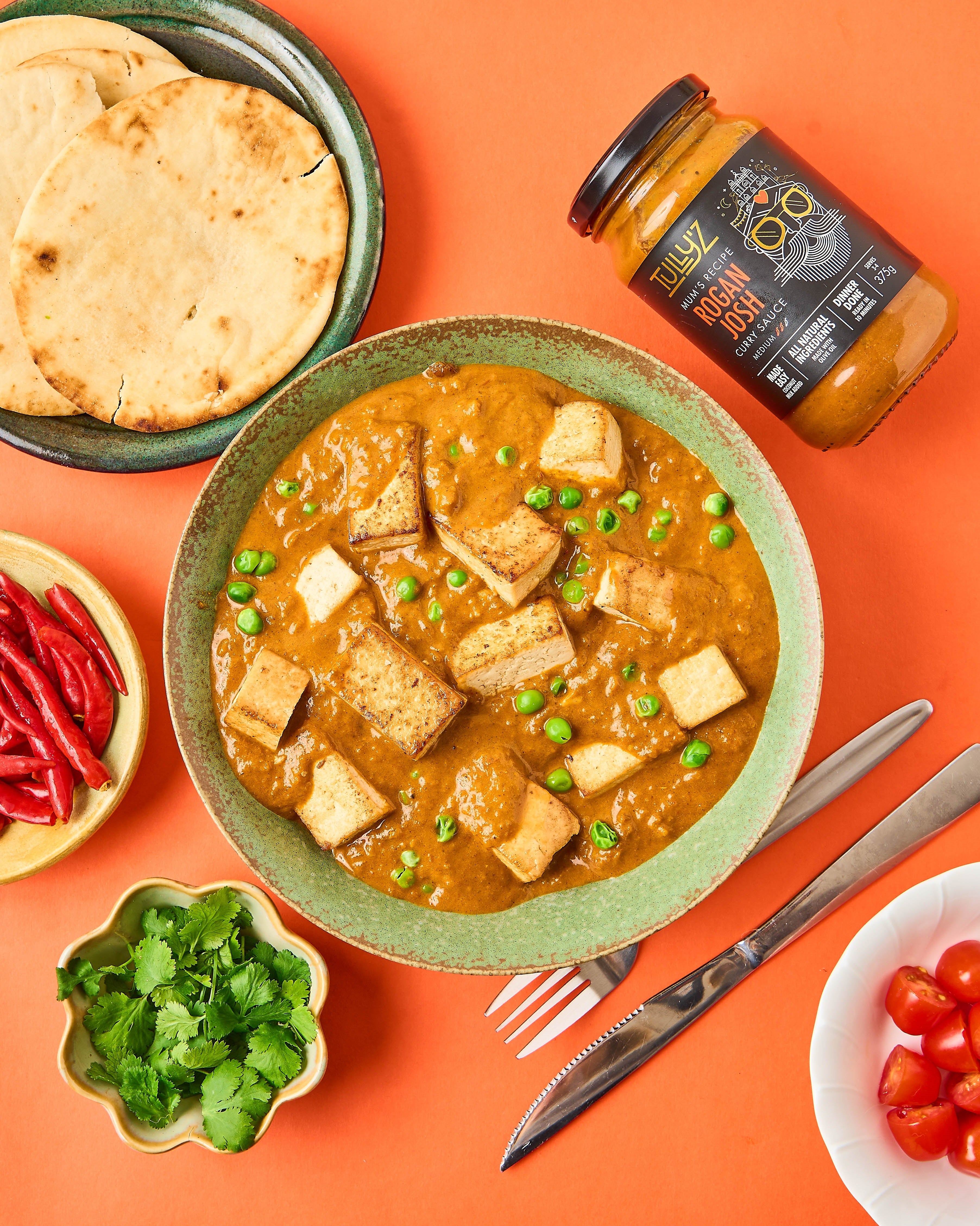 Rogan Josh Tofu and Pea Curry - A Satisfying Vegan Dish