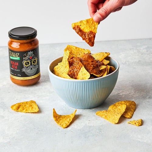 Rogan Josh Curry Sauce with Corn Chips - Unique Snack Recipe