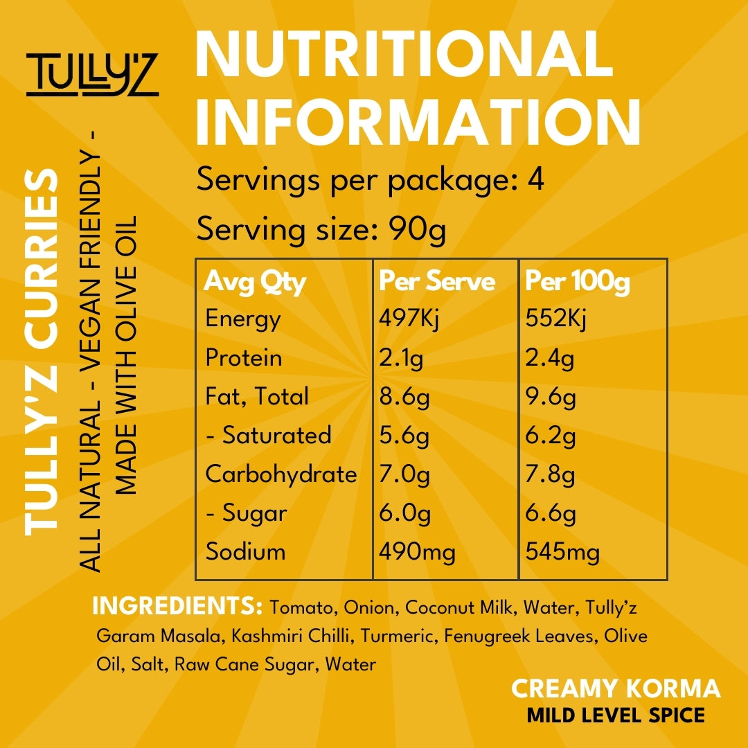 Tully’z Creamy Korma Curry Sauce